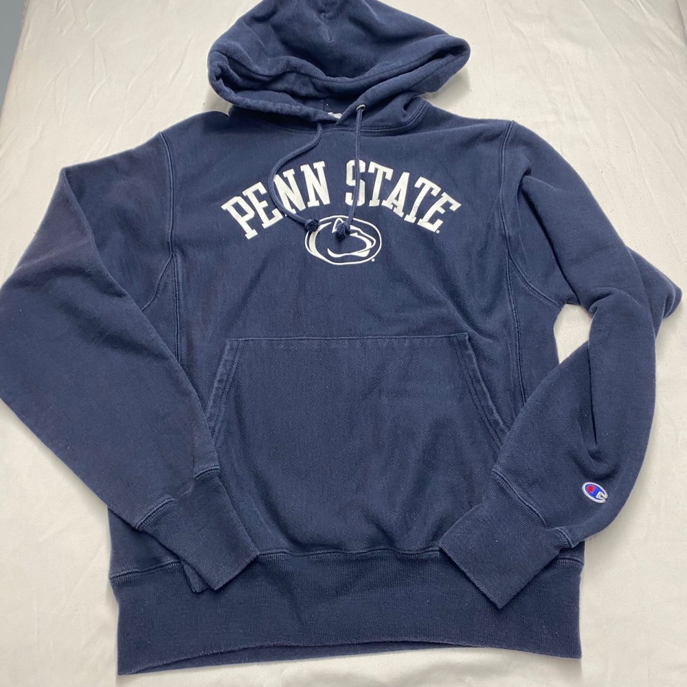 Champion Reverse Weave Penn State Hoodie Navy Blue Small Lions Sweatshirt
